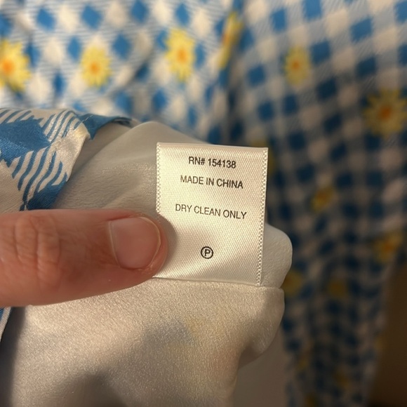 Staud MILLA PRINT MINIDRESS IN GINGHAM DAISY PLAID Size 8 - Picture 6 of 7